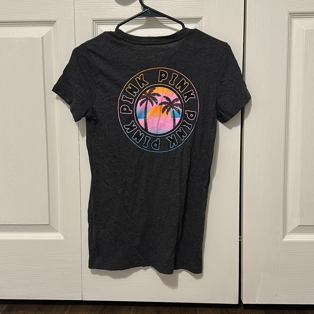Dark Gray ‘PINK’ T-Shirt with Design on Back